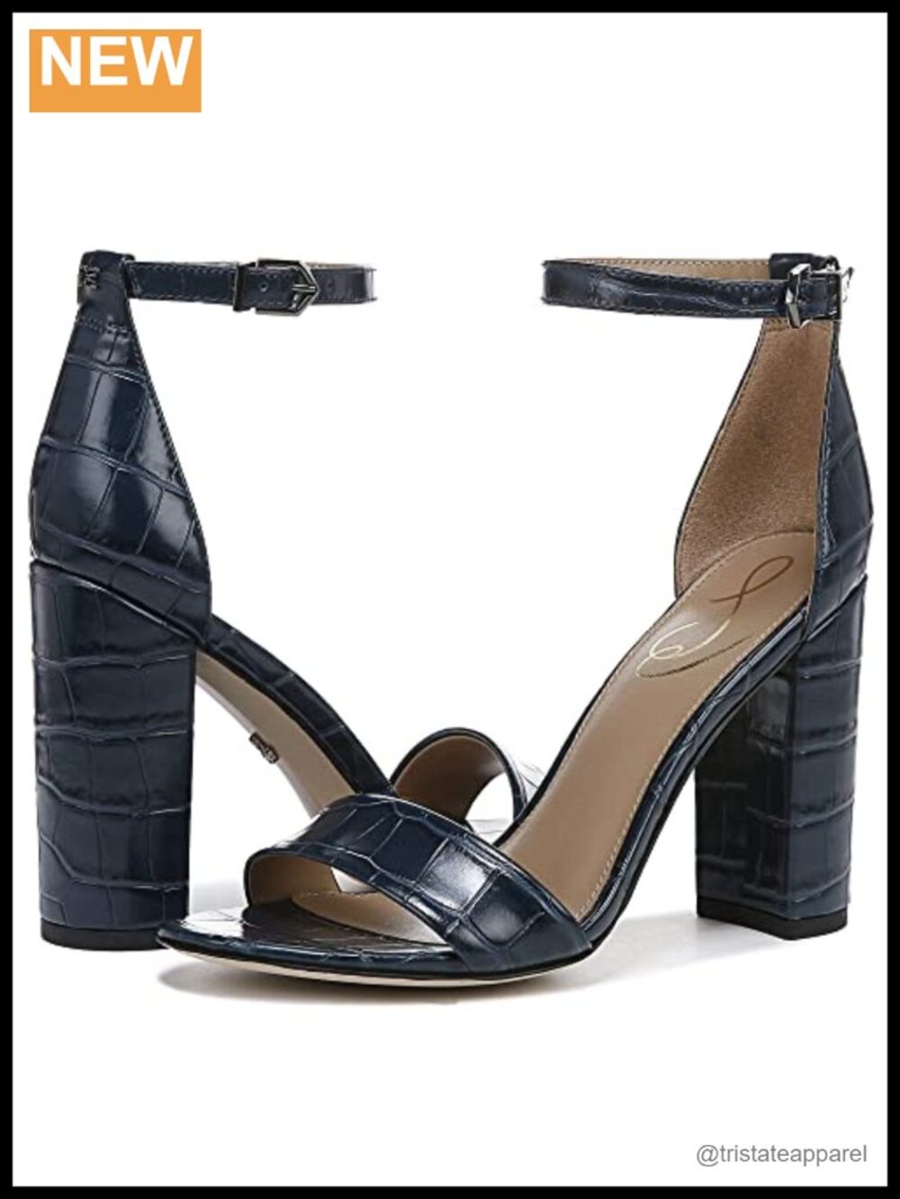 Yaro Block Heel Ankle Strap Sandal Round Toe Cushioned